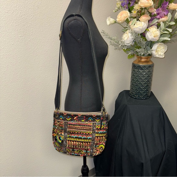 Sakroots Multicolor Boho Crossbody Bag Tribal Print Adjustable Strap Festival - Picture 1 of 10
